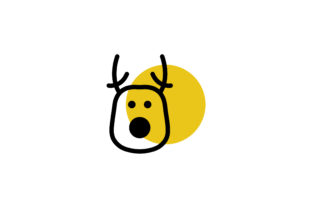 Christmas Deer Modern Vector Icon