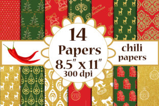 Christmas Digital Papers, A4 Papers for Crafts
