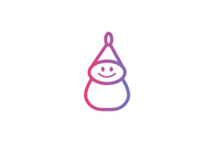 Christmas Doll Line Art Vector Icon