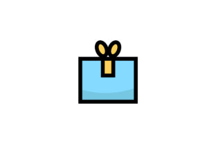 Christmas Gift Box Filled Outline Icon