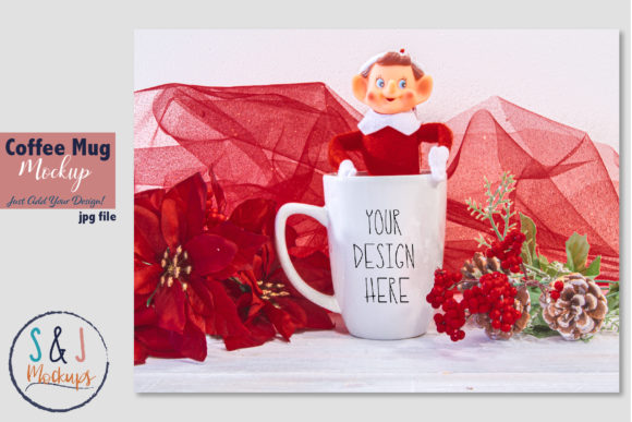 Christmas Mug Mockup, Mockup Photo for Christmas Amp