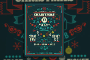 Christmas Party Art Deco Style Print Templates