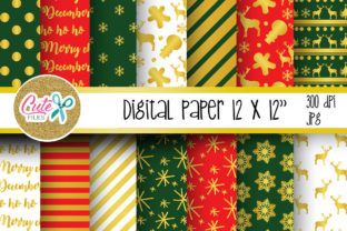 Christmas Red and Green Digital Paper