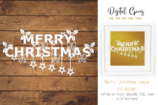 Merry Christmas Papercut Design for Crafts