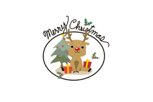 Reindeer and Christmas Tree Crafts Graphic Design Asset