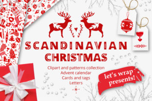 Scandinavian Christmas in Red Patterns