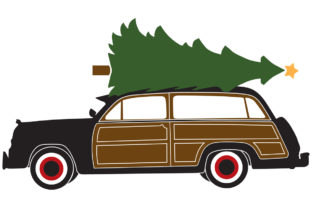 Woody Surf Wagon with a Christmas Tree